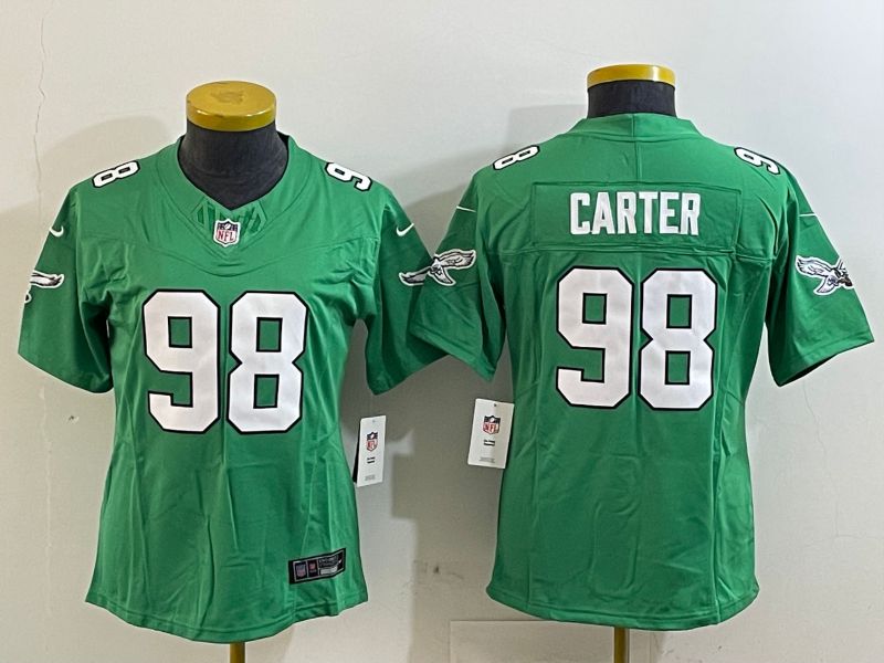 Youth Philadelphia Eagles #98 Carter Green three generations 2025 Nike Vapor Limited NFL Jersey style 1